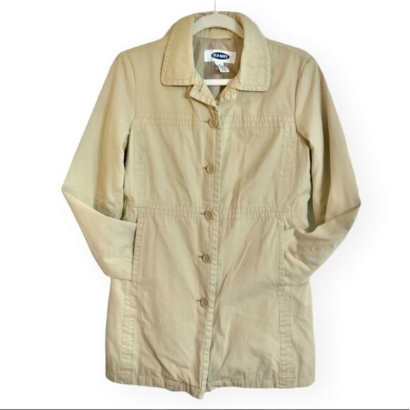 Old Navy || Khaki Cotton Shell Coat size S - Picture 1 of 9